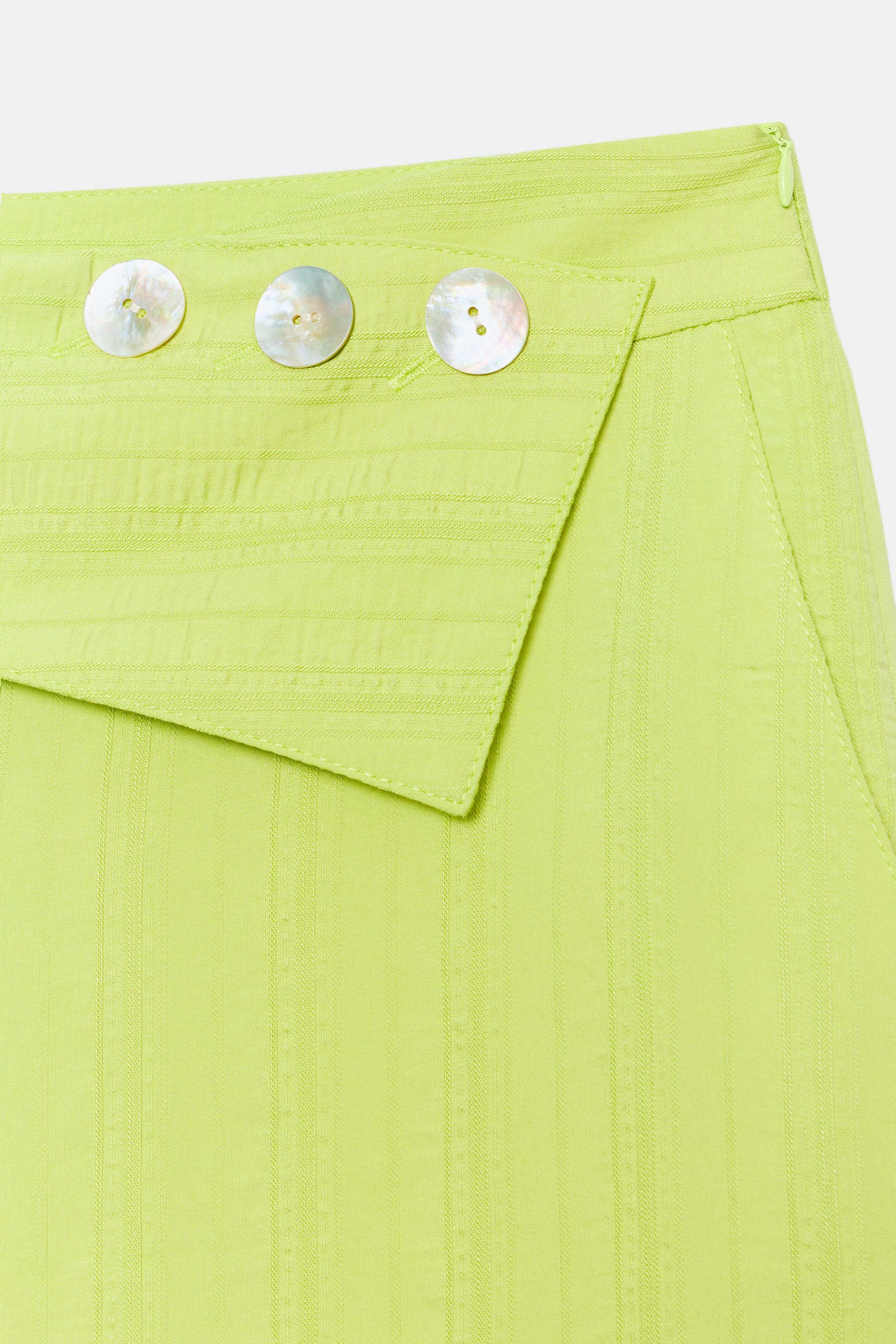 HIGH-WAISTED WIDE LEG PANTS WITH FLAP